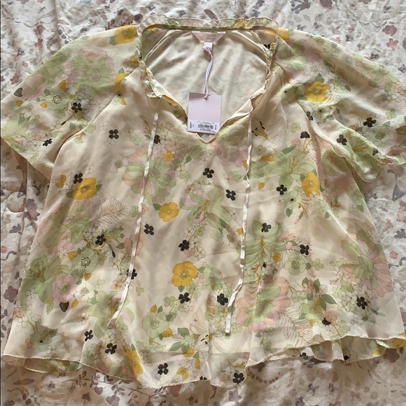 NWT Floral Lauren Conrad Blouse - Picture 1 of 6